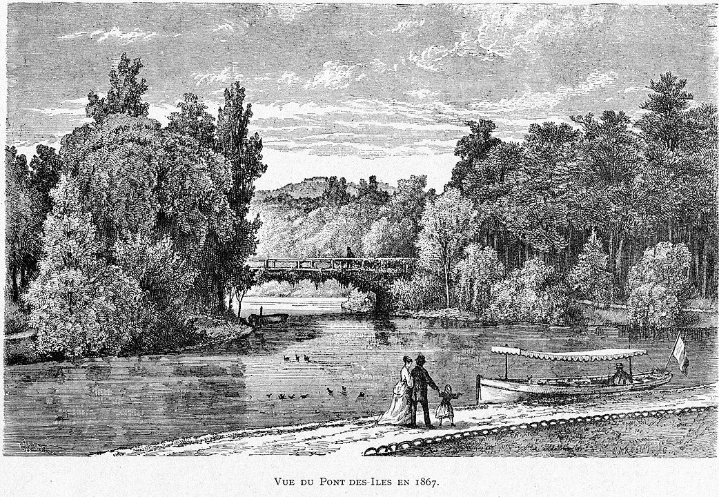 Le bois de Boulogne en 1867. Image choisie par Monsieurdefrance.com : Corbel26 via wikipedia.