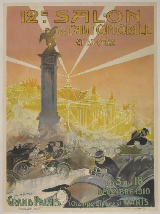 L'affiche du salon de l'automobile en 1912 Par Gaston Simoes de Fonseca (1874-1943) Domaine public, https://commons.wikimedia.org/w/index.php?curid=31145090