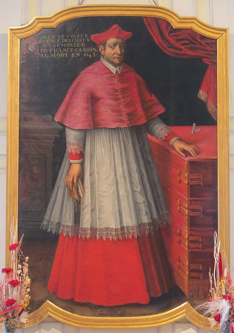 Le cardinal Jean Le Veneur. Portrait. Photo choisie par Monsieurdefrance.com : Par Giogo — Travail personnel, CC BY-SA 4.0, https://commons.wikimedia.org/w/index.php?curid=123923960