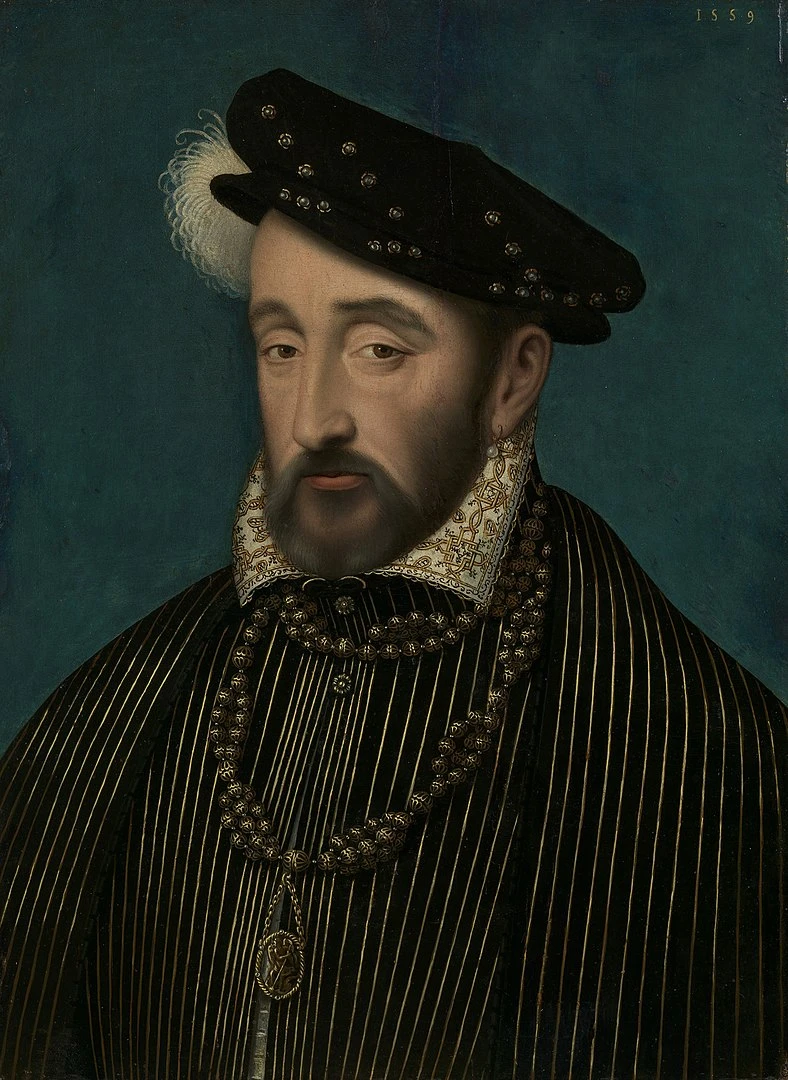 Illustration choisie par monsieurdefrance.com : Henri II peint par François CLOUET en 1559 (7 ans après la chevauchée d'Austrasie).