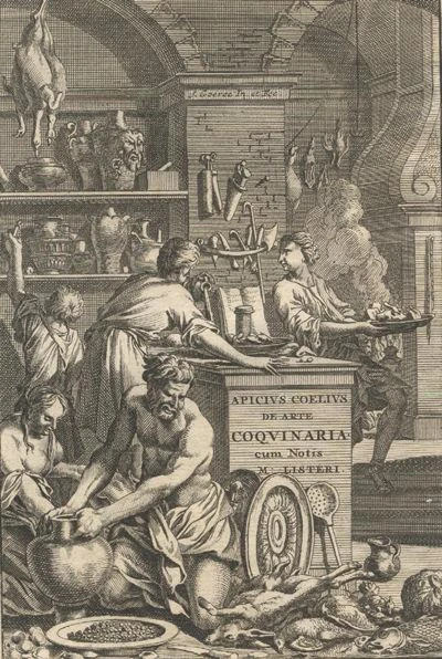 Le bouillon est une très ancienne recette. Ici l'édition du 18e siècle des recettes du gastronome latin Apicius. Image choisie par monsieurdefrance.com : http://www.lib.k-state.edu/, Public domain, via Wikimedia Commons