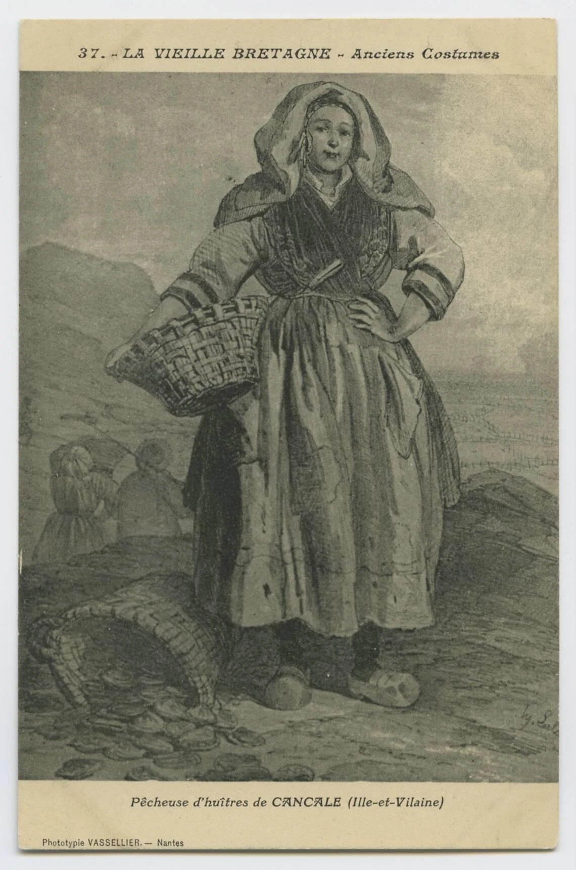 Een oestervisser ten tijde van Marguerite Le Paistour in Cancale / afbeelding Archives d'Ille et Vilaine. 