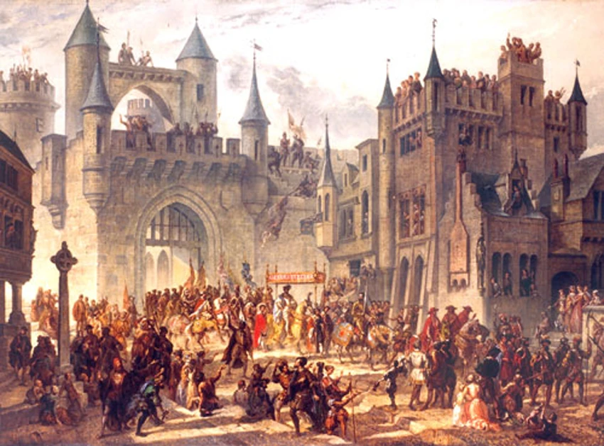 Entrée du roi Henri II à Metz, scène historique emblématique du rattachement de Metz au royaume de France au XVIᵉ siècle. Photo choisie par monsieurdefrance.com