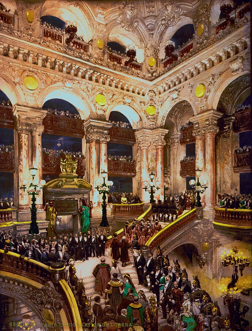 L'inauguration de l'opéra. Peinture d'époque. 