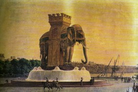 Een reusachtige olifant voor de Champs-Élysées